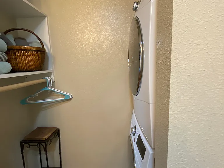 laundry space in hallway bath