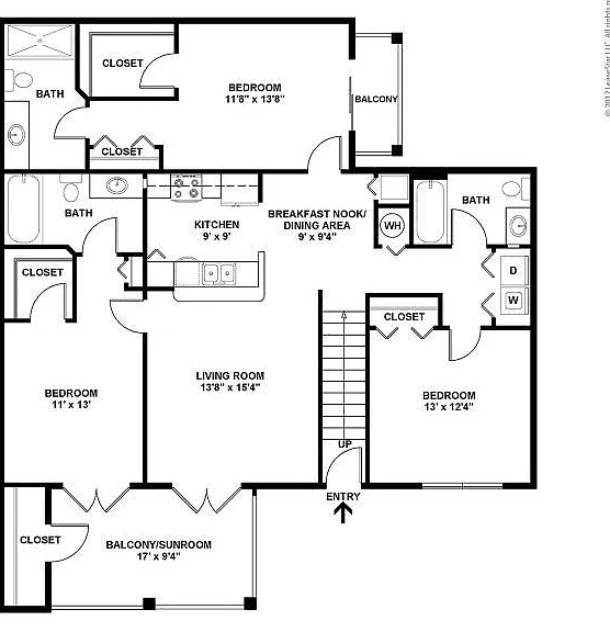 Tortuga - 3B2B - 1480 SF - Hemingway - 2D Floorplan Tortuga - 3B2B - 1480 SF - Hemingway - 2D Floorplan