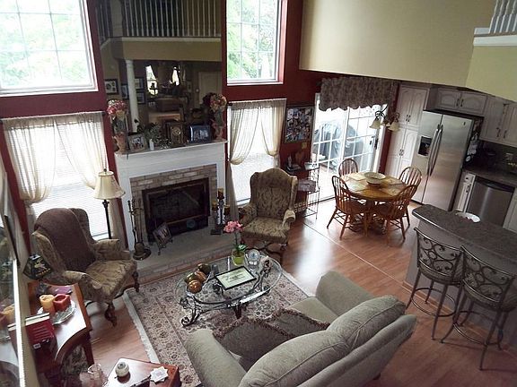 Two Story Family Room w Fireplace