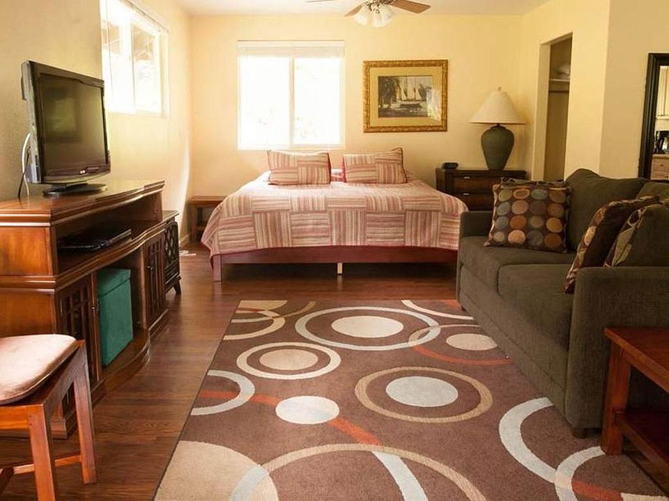 Fully furnished with Queen bed, couch, tv and DVD player.
