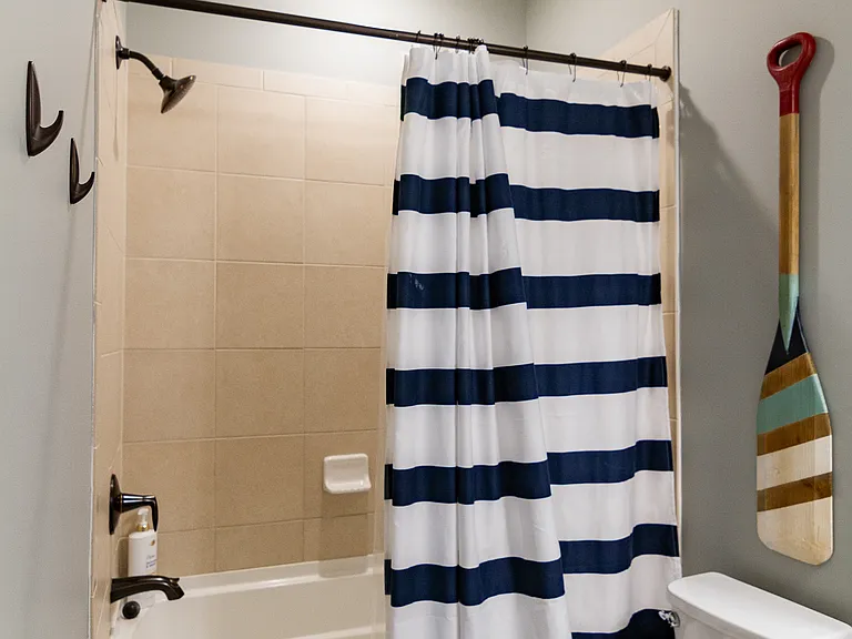Secondary bathroom with huge soaker tub/shower