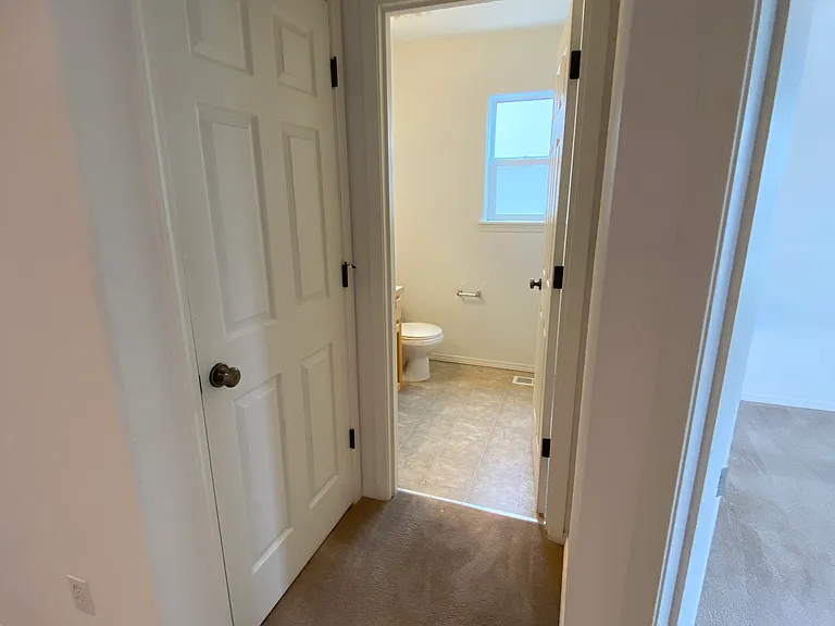 Powder room and coat closet.