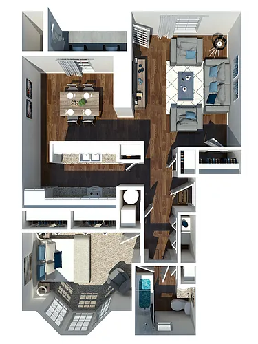 Floor plan One Bedroom One Bathroom