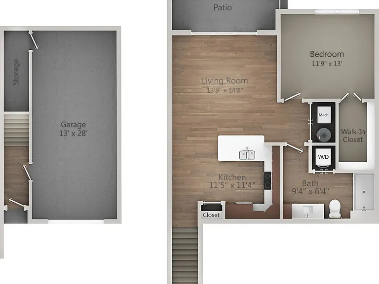 Floor Plan 1B | Drexel Ridge Apartments | Apartments in Oak Creek, WI Floor Plan 1B | Drexel Ridge Apartments | Apartments in Oak Creek, WI