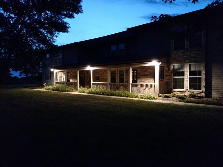 Night view with exterior lighting