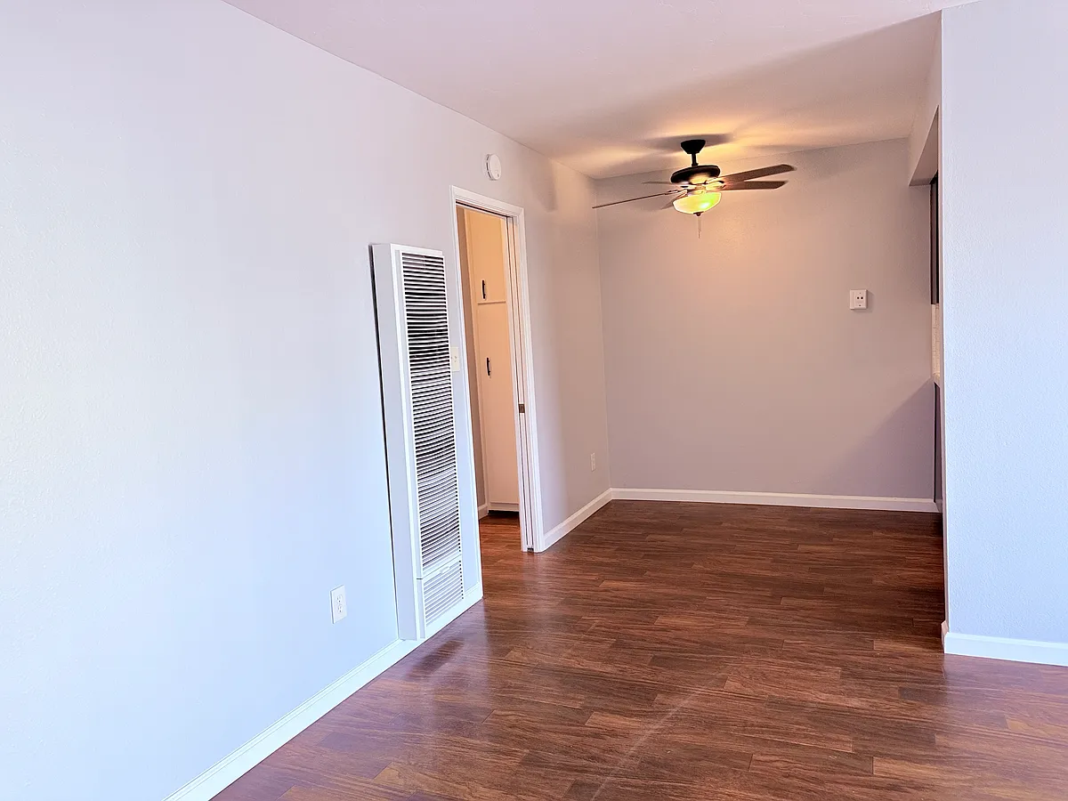 Dining Area with Ceiling Fan - 3350 Mission Blvd #C