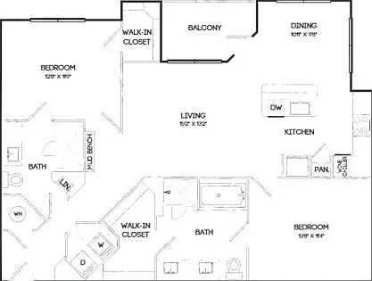 B3B | 2x2 | 1163 sq ft B3B | 2x2 | 1163 sq ft