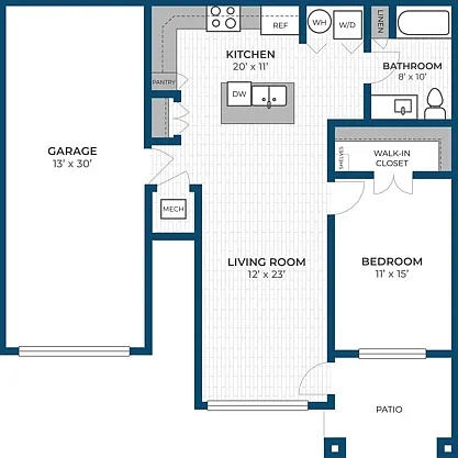 Floor Plan 1C | Seasons at North Aurora | Apartments in North Aurora, IL Floor Plan 1C | Seasons at North Aurora | Apartments in North Aurora, IL