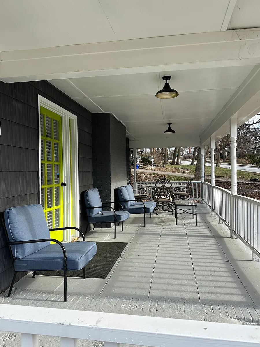 large front porch with furniture, alexa lighting - 201 Salt Springs Rd