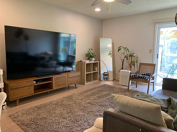 Family room with fan and LED ceiling lights