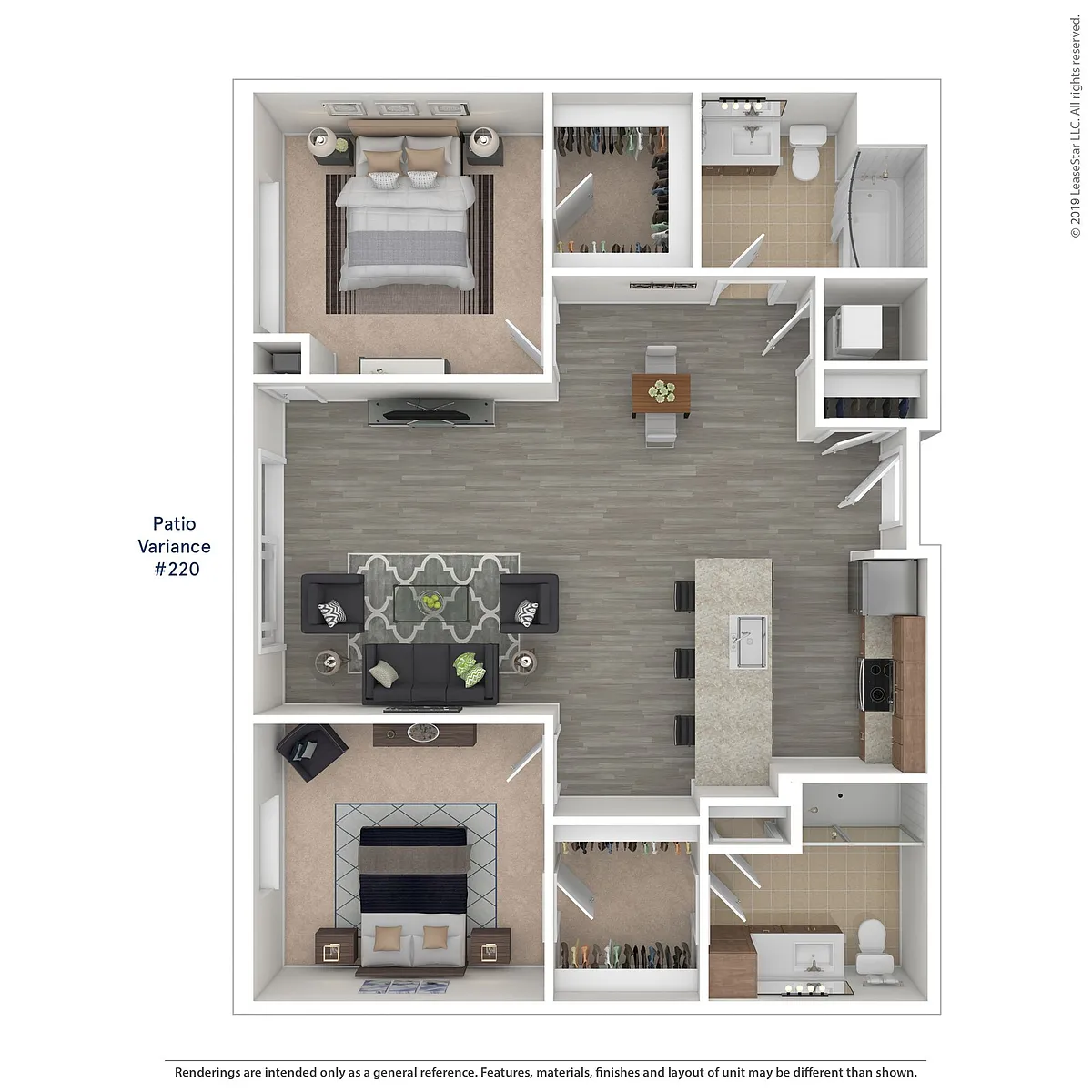 Floor plan C13 - 2 bed/2 bath