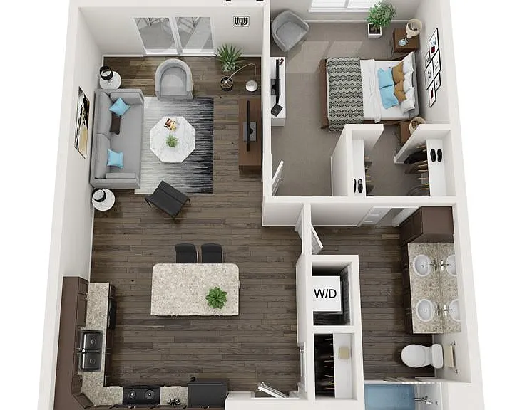 The Aspire: 1 bedroom, 1 bathroom with 755 Square Feet of Living Space
$955-$1090 Per Month