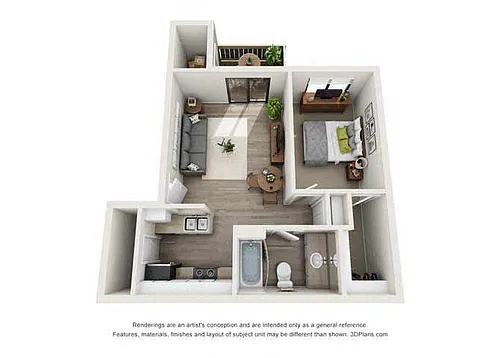 Floor plan One Bed B