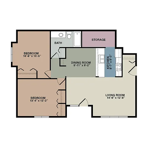Floor plan 2 Bedroom Apartment