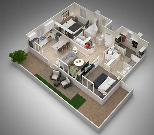 Floor plan 2 Bedroom 2 Bathroom