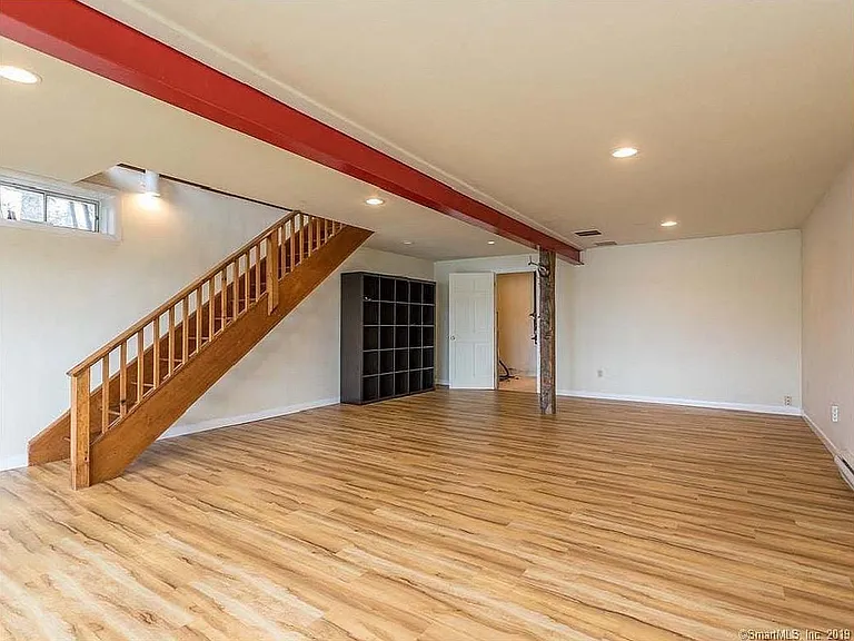 Basement with laundry area in the back