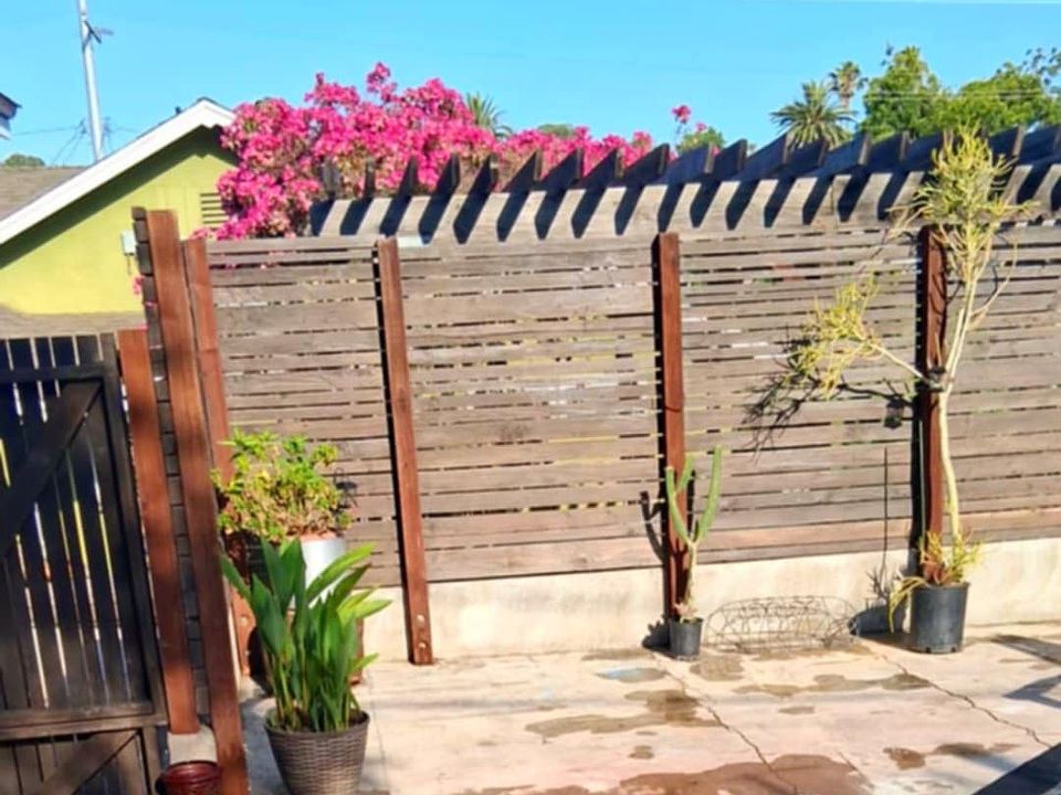 Fenced private yard