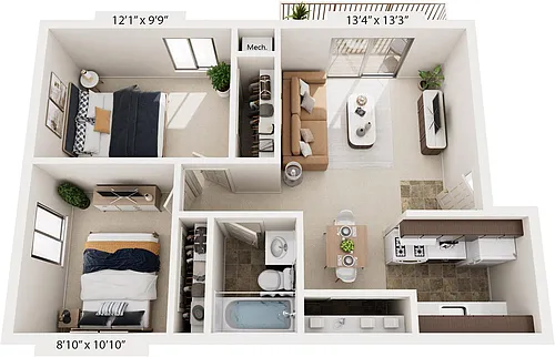 Floor plan Two Bedroom