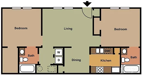 Floor plan Two Bedroom