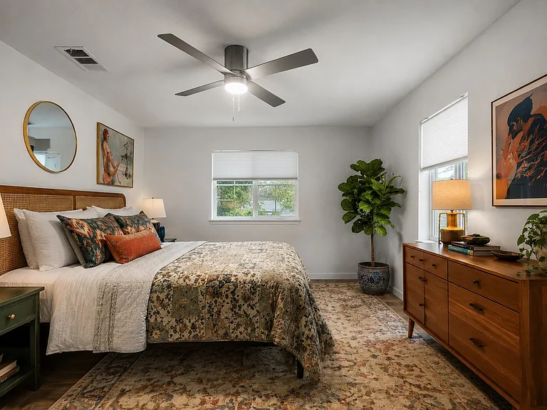 Second bedroom - virtually staged; currently being used as a massive closet.