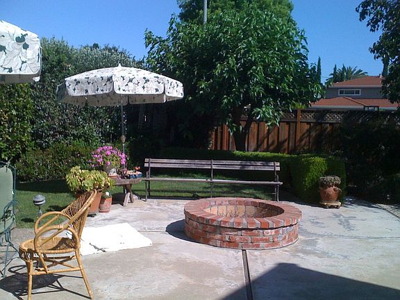 great patio area w/fire pit