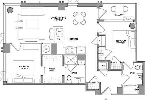 Floor plan 2-Bed-2-Bath-BC5