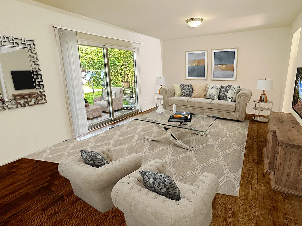Easy care wood plank vinyl flooring, large doorwall, upgraded kitchen and bath and we're pet friendly too.