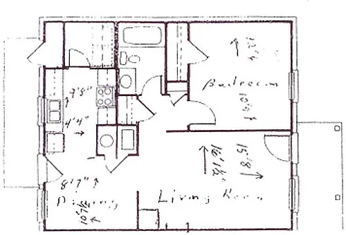 Floor plan Club Court II - 1br
