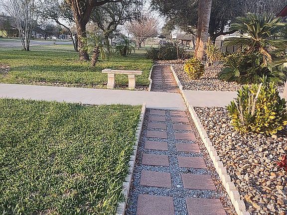 Walk way to garage/ upstairs