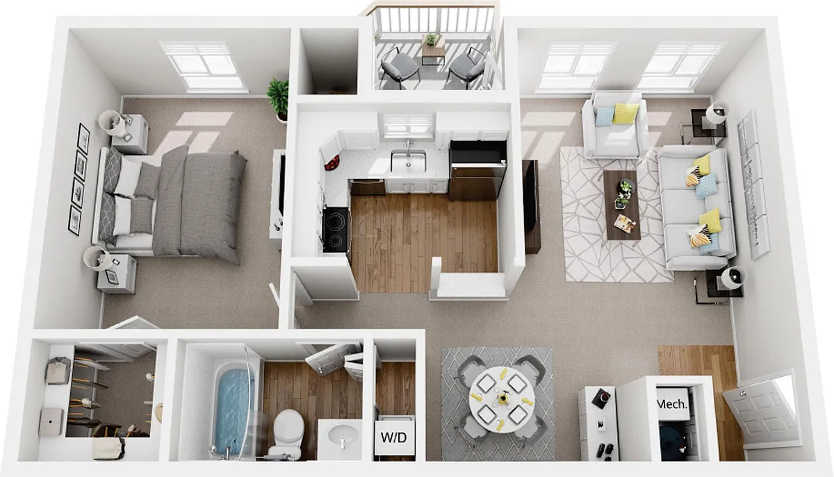 Floor plan 1 Bedroom 1 Bath Renovated