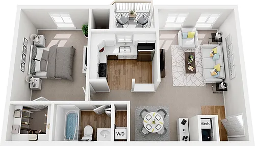 Floor plan 1 Bedroom 1 Bath Renovated