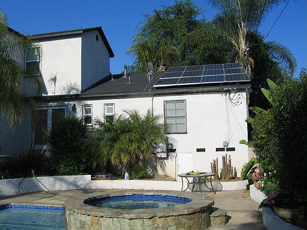 Solar panels facing rear of house