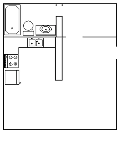Floor plan 1 Bed 1 Bath