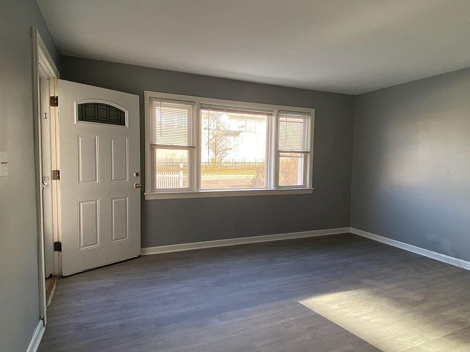 Front door and living room