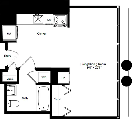 Floor plan Studio B 9-13