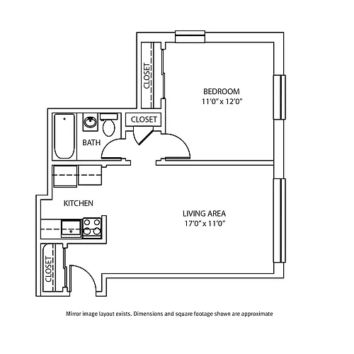 Floor plan 1 Bedroom / 1 Bath