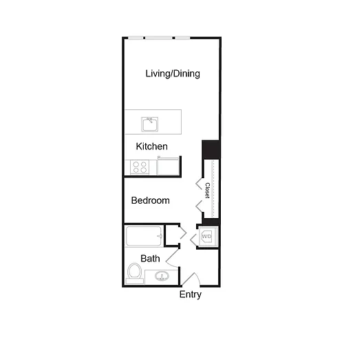 Floor plan Open One Bedroom