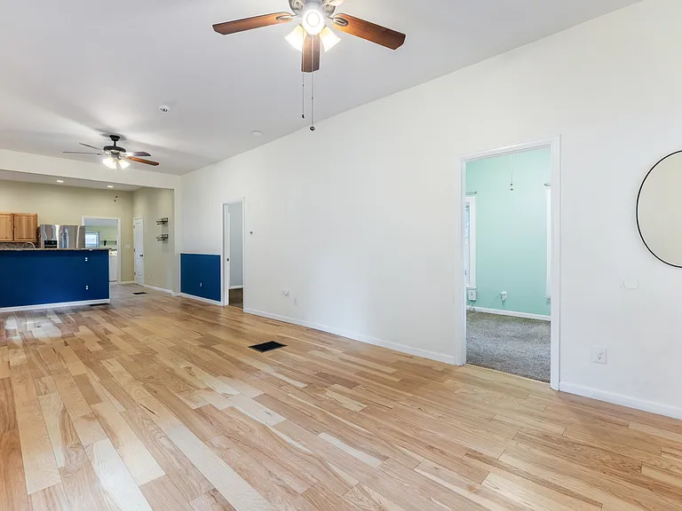 bedrooms are off of the main living area