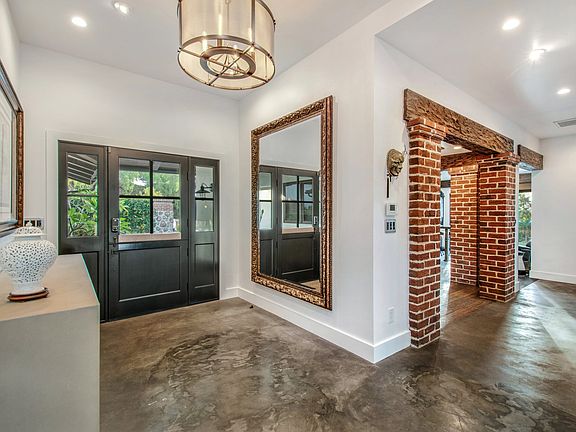Entry to the home with polished concrete floors