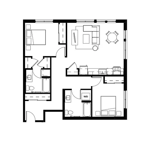 Floor plan Two Bed Two Bath 7
