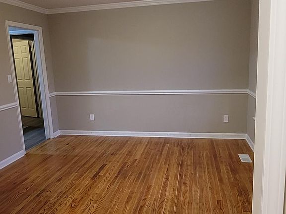 Formal dining room with newly refinished hardwood floors