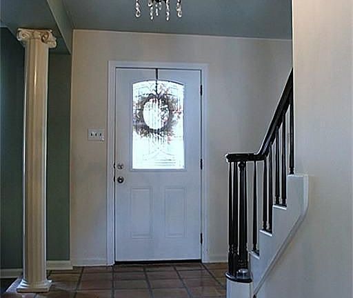 Pretty columns frame the Formal Living Room