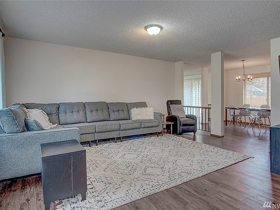 View of spacious living room.
