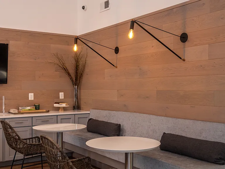 Upscale clubroom with ample seating