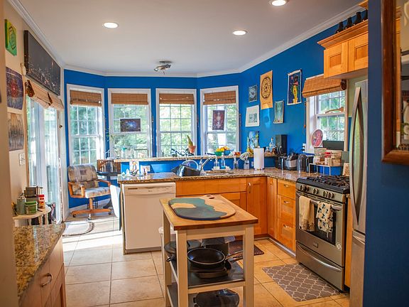 Kitchen facing back yard