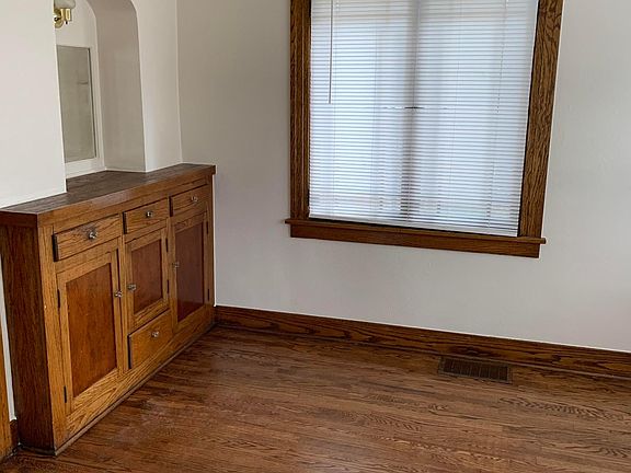 Dining room with built-in cabinet