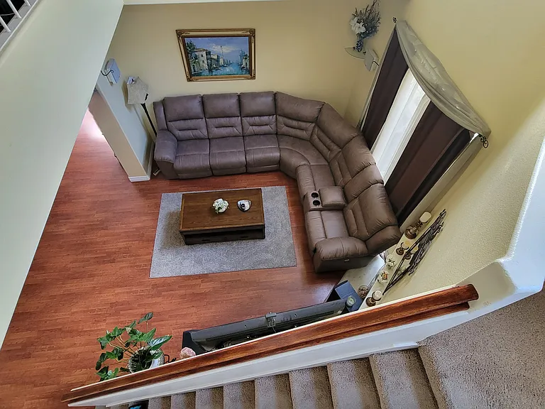 View of living room from upstairs