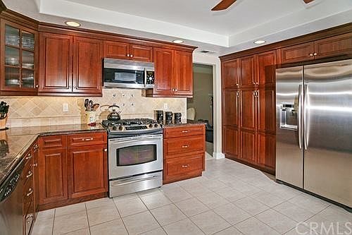 Remodeled kitchen with stainless steel appliances