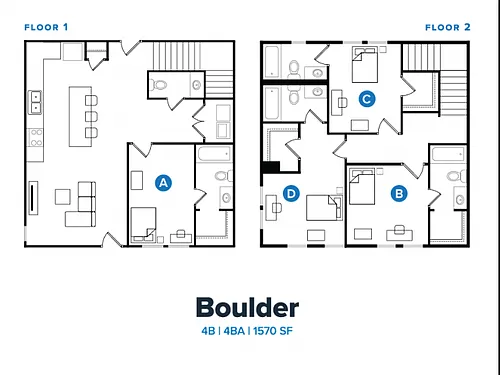 Floor plan 4BR/4.5BA - Boulder