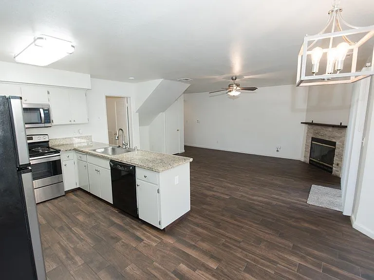 LED kitchen light and Edison lighting in dining area